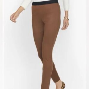 Talbots Brown Leggings with Black Waistband